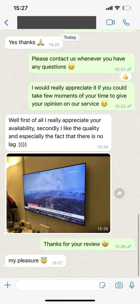 IPTV Lux support conversation example 2